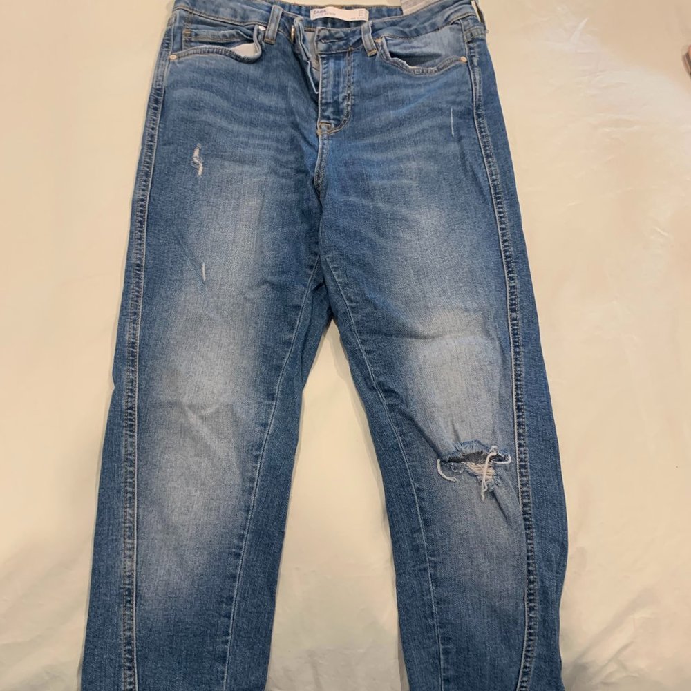 Zara Blue Ripped Jeans